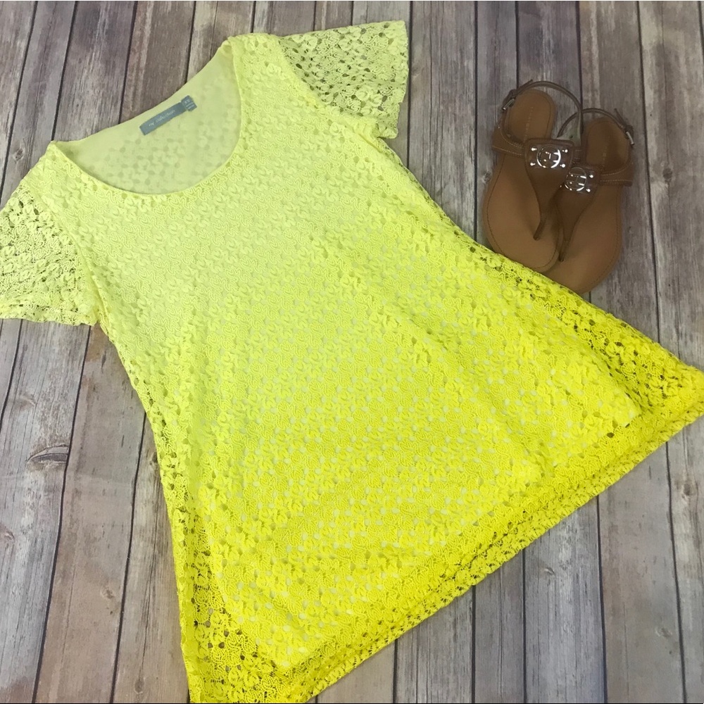 NY Collection Crochet Tunic NWOT Ombré Yellow